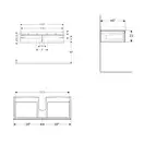 Тумба под раковину с двумя выдвижными ящиками Geberit Xeno² 1174 х 462 мм, серый шпон (500.517.43.1) фото 3 Aquada.com.ua
