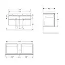 Тумба под раковину с четырьмя выдвижными ящиками Geberit Xeno² 1174 х 462 мм, белый глянцевый (500.518.01.1) фото 3 Aquada.com.ua