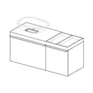 Тумба под накладную раковину, с двумя выдвижными ящиками и полкой Geberit Citterio 1184 х 504 мм (с полочкой справа) (500.564.JI.1) фото 2 Aquada.com.ua