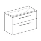 Тумба с раковиной Geberit Selnova Square slim rim 100, тёмный орех (501.246.00.1) фото 2 Aquada.com.ua