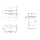 Тумба с раковиной Geberit Selnova Square slim rim 100, тёмный орех (501.246.00.1) фото 3 Aquada.com.ua