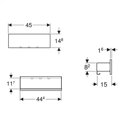 Настенная полка 45 х 15 х h14,8 см Geberit Smyle Square (500.362.JR.1) фото 3 Aquada.com.ua Настенная полка 45 х 15 х h14,8 см Geberit Smyle Square (500.362.JR.1) фото 3 Aquada.com.ua