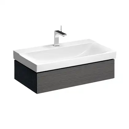 Тумба под раковину с одним выдвижным ящиком Geberit Xeno² 880 х 462 мм, серый шпон (500.508.43.1) фото 1 Aquada.com.ua