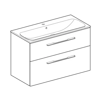 Тумба с раковиной Geberit Selnova Square slim rim 100, тёмный орех (501.246.00.1) фото 2 Aquada.com.ua Тумба с раковиной Geberit Selnova Square slim rim 100, тёмный орех (501.246.00.1) фото 2 Aquada.com.ua