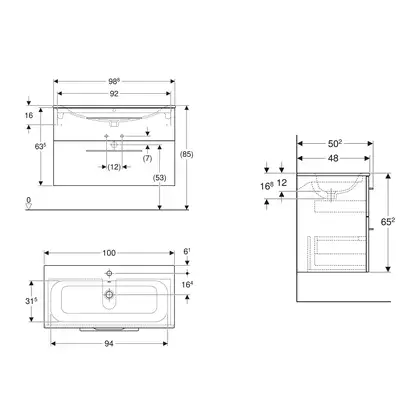 Тумба с раковиной Geberit Selnova Square slim rim 100, тёмный орех (501.246.00.1) фото 3 Aquada.com.ua Тумба с раковиной Geberit Selnova Square slim rim 100, тёмный орех (501.246.00.1) фото 3 Aquada.com.ua