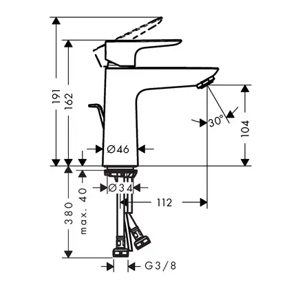 Смеситель для раковины 110 CoolStart Hansgrohe Talis E (цвет - хром), с донным клапаном (71713000) фото 2 Aquada.com.ua Смеситель для раковины 110 CoolStart Hansgrohe Talis E (цвет - хром), с донным клапаном (71713000) фото 2 Aquada.com.ua