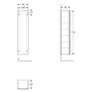 Пенал подвесной с одной дверью и внутренним зеркалом Geberit Xeno² 40 х 35,1 х h170 см, серый шпон (500.503.43.1) фото 3 Aquada.com.ua