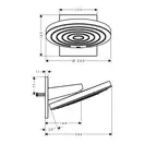 Верхний душ Ø 260 мм Hansgrohe Pulsify, 2 вида струи (цвет - чёрный матовый) (24150670) фото 2 Aquada.com.ua