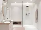 Душевая система с термостатом Hansgrohe Pulsify Showerpipe 260 2jet с ShowerTablet Select 400 (цвет - белый матовый) (24240700) фото 3 Aquada.com.ua
