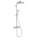 Душевая система с термостатом Hansgrohe Crometta E 240 1jet Showerpipe + cмеситель для раковины Hansgrohe Logis (27267000+71100000) фото 2 Aquada.com.ua