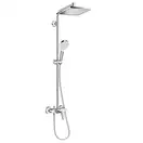 Душевая система Hansgrohe Crometta E 240 1jet Showerpipe + смеситель для раковины Hansgrohe Logis (27284000+71100000) фото 2 Aquada.com.ua