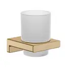 Стакан для жидкого мыла подвесной Hansgrohe AddStoris, матовая бронза/стекло матовое (41749140) фото 1 Aquada.com.ua
