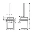 Ёршик подвесной Hansgrohe AddStoris, матовая бронза/стекло матовое (41752140) фото 2 Aquada.com.ua