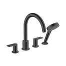 Смеситель на борт ванны Hansgrohe Vernis Blend (цвет - чёрный матовый), с душевым гарнитуром (71456670) фото 1 Aquada.com.ua