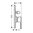 Смеситель для ванны/душа Hansgrohe Vernis Shape (цвет - чёрный матовый) (71458670) фото 2 Aquada.com.ua