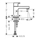 Кран для холодной воды Hansgrohe Vernis Shape (цвет - чёрный матовый), без донного клапана (71592670) фото 2 Aquada.com.ua