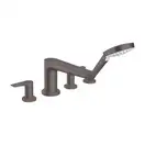Смеситель на борт ванны Hansgrohe Talis E (цвет - шлифованный чёрный хром), с душевым гарнитуром (71748340) фото 1 Aquada.com.ua