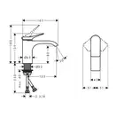 Смеситель для раковины Hansgrohe Vivenis (цвет - белый матовый), без донного клапана (75012700) фото 2 Aquada.com.ua