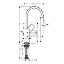 Смеситель для раковины высокий Hansgrohe Vivenis (цвет - чёрный матовый), с донным клапаном (75030670) фото 3 Aquada.com.ua