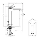 Смеситель для раковины высокий Hansgrohe Vivenis (цвет - белый матовый), с донным клапаном (75040700) фото 4 Aquada.com.ua