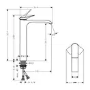 Смеситель для раковины высокий Hansgrohe Vivenis (цвет - хром), без донного клапана (75042000) фото 4 Aquada.com.ua