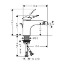 Смеситель для биде Hansgrohe Vivenis (цвет - белый матовый), с донным клапаном (75200700) фото 2 Aquada.com.ua
