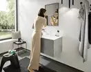 Смеситель для раковины Hansgrohe Finoris (цвет - белый матовый), с донным клапаном Push Open (76010700) фото 3 Aquada.com.ua