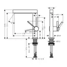 Смеситель для раковины высокий Hansgrohe Finoris (цвет - хром), с донным клапаном Push Open (76060000) фото 3 Aquada.com.ua