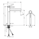 Смеситель для раковины высокий Hansgrohe Finoris (цвет - чёрный матовый), с донным клапаном Push Open (76070670) фото 4 Aquada.com.ua