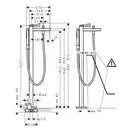 Смеситель для ванны напольный Hansgrohe Finoris (цвет - чёрный матовый) (76445670) фото 2 Aquada.com.ua