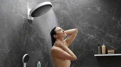 Верхний душ Ø 250 мм Hansgrohe Rainfinity EcoSmart, 3 типа струи (цвет - белый матовый) (26233700) фото 7 Aquada.com.ua Верхний душ Ø 250 мм Hansgrohe Rainfinity EcoSmart, 3 типа струи (цвет - белый матовый) (26233700) фото 7 Aquada.com.ua
