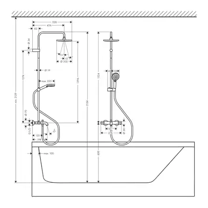 Душевая система с термостатом для ванны Hansgrohe Vernis Blend (цвет - хром) (26274000) фото 6 Aquada.com.ua Душевая система с термостатом для ванны Hansgrohe Vernis Blend (цвет - хром) (26274000) фото 6 Aquada.com.ua