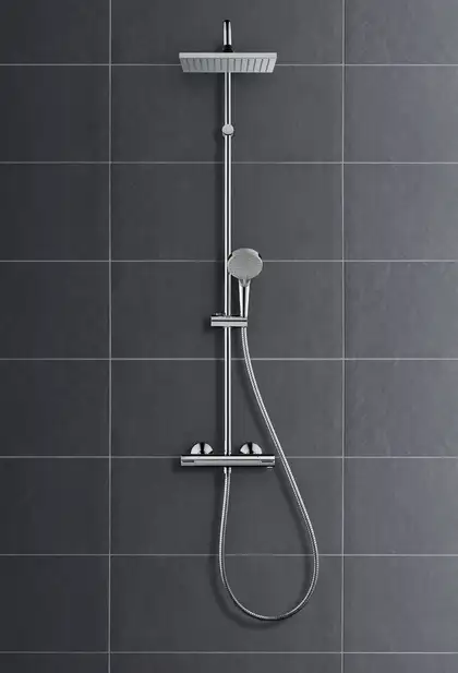 Душевая система с термостатом Hansgrohe Vernis Shape (цвет - хром) (26286000) фото 5 Aquada.com.ua Душевая система с термостатом Hansgrohe Vernis Shape (цвет - хром) (26286000) фото 5 Aquada.com.ua
