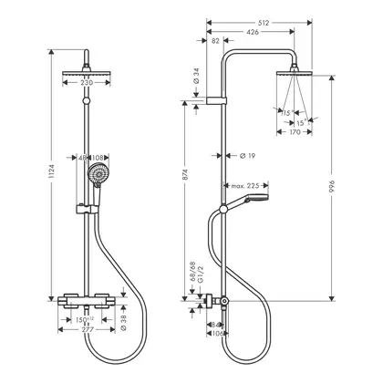 Душевая система с термостатом Hansgrohe Vernis Shape (цвет - хром) (26286000) фото 6 Aquada.com.ua Душевая система с термостатом Hansgrohe Vernis Shape (цвет - хром) (26286000) фото 6 Aquada.com.ua