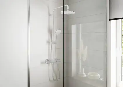 Душевая система с термостатом Hansgrohe Vernis Blend EcoSmart Green (цвет - хром) (26318000) фото 4 Aquada.com.ua Душевая система с термостатом Hansgrohe Vernis Blend EcoSmart Green (цвет - хром) (26318000) фото 4 Aquada.com.ua