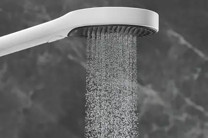 Лейка для душа Hansgrohe Rainfinity EcoSmart (цвет - белый матовый/чёрный), 3 вида струи (26865700) фото 3 Aquada.com.ua