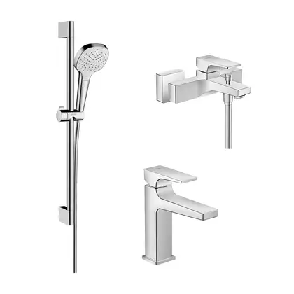 Набор смесителей для ванны 3-в-1 Hansgrohe Metropol/Croma Select E Vario (цвет - хром) (32540112) фото 1 Aquada.com.ua Набор смесителей для ванны 3-в-1 Hansgrohe Metropol/Croma Select E Vario (цвет - хром) (32540112) фото 1 Aquada.com.ua
