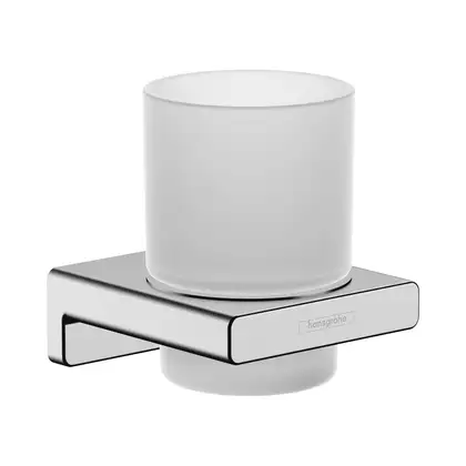 Стакан для жидкого мыла подвесной Hansgrohe AddStoris, хром/стекло матовое (41749000) фото 1 Aquada.com.ua