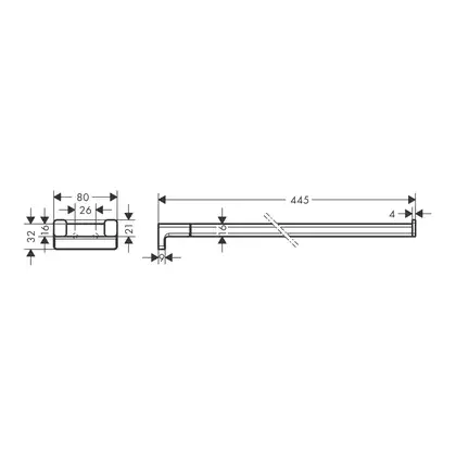 Полотенцедержатель двойной 445 мм Hansgrohe AddStoris, хром (41770000) фото 2 Aquada.com.ua Полотенцедержатель двойной 445 мм Hansgrohe AddStoris, хром (41770000) фото 2 Aquada.com.ua