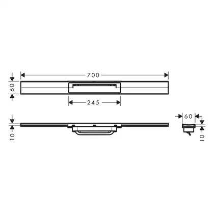 Трап для душа 70 см Hansgrohe RainDrain Flex, хром (56050000) фото 2 Aquada.com.ua