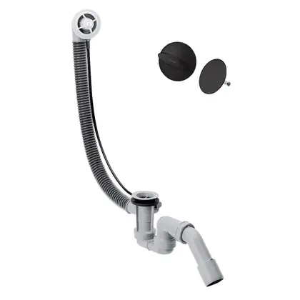 Слив-перелив Hansgrohe Flexaplus для ванны в комплекте с внешней частью (цвет - чёрный матовый) (58185670 + 58140180) фото 1 Aquada.com.ua