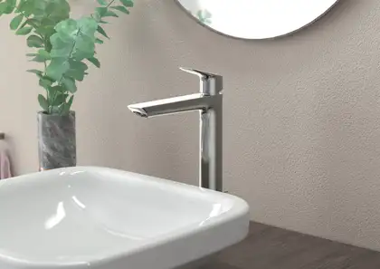Смеситель для раковины высокий Hansgrohe Logis Fine (цвет - хром), с донным клапаном (71257000) фото 2 Aquada.com.ua Смеситель для раковины высокий Hansgrohe Logis Fine (цвет - хром), с донным клапаном (71257000) фото 2 Aquada.com.ua