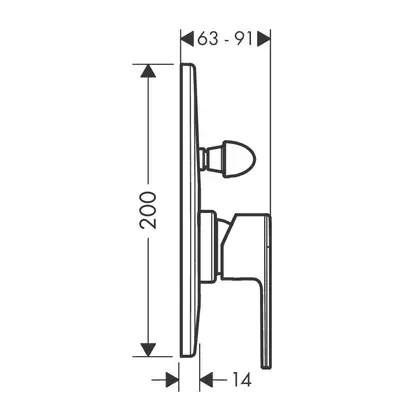 Смеситель для ванны/душа Hansgrohe Vernis Shape (цвет - чёрный матовый) (71458670) фото 2 Aquada.com.ua Смеситель для ванны/душа Hansgrohe Vernis Shape (цвет - чёрный матовый) (71458670) фото 2 Aquada.com.ua