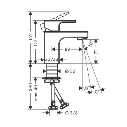 Смеситель для раковины 70 Hansgrohe Vernis Shape (цвет - хром), без донного клапана (71567000) фото 2 Aquada.com.ua