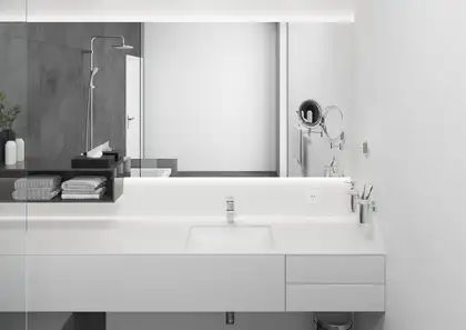 Смеситель для раковины 100 Hansgrohe Vernis Shape (цвет - хром), без донного клапана (71569000) фото 2 Aquada.com.ua