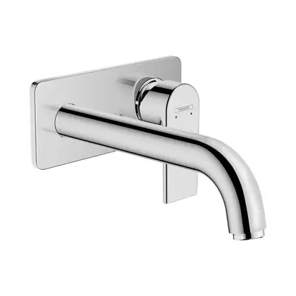 Смеситель для раковины настенный Hansgrohe Vernis Shape (цвет - хром), излив 205 мм (71578000) фото 1 Aquada.com.ua Смеситель для раковины настенный Hansgrohe Vernis Shape (цвет - хром), излив 205 мм (71578000) фото 1 Aquada.com.ua
