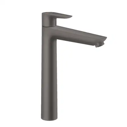 Смеситель для раковины высокий Hansgrohe Talis E (цвет - шлифованный чёрный хром), с донным клапаном (71716340) фото 1 Aquada.com.ua