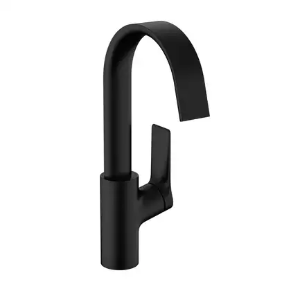 Смеситель для раковины высокий Hansgrohe Vivenis (цвет - чёрный матовый), с донным клапаном (75030670) фото 1 Aquada.com.ua