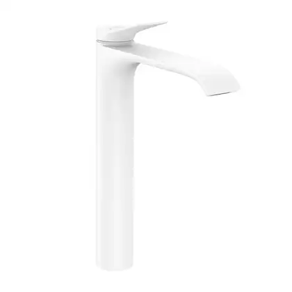 Смеситель для раковины высокий Hansgrohe Vivenis (цвет - белый матовый), с донным клапаном (75040700) фото 1 Aquada.com.ua