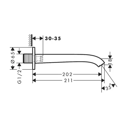 Излив для ванны 202 мм Hansgrohe Vivenis (цвет - хром) (75410000) фото 2 Aquada.com.ua Излив для ванны 202 мм Hansgrohe Vivenis (цвет - хром) (75410000) фото 2 Aquada.com.ua